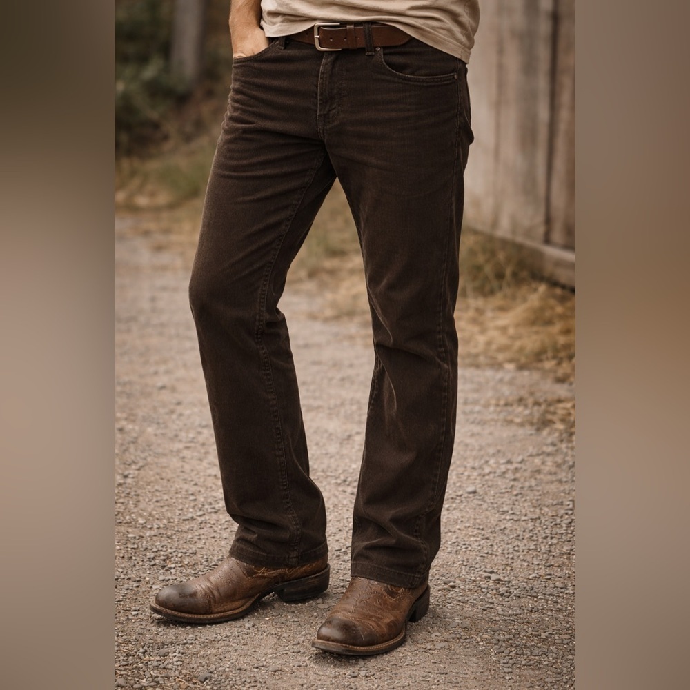 Abercrombie & Fitch Brown Corduroy Pants Men 33x32 Stretch 90s Straight